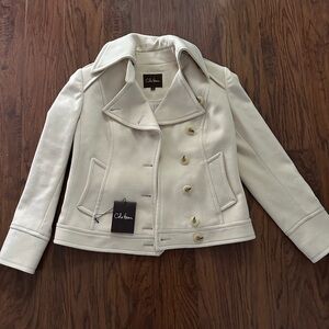 Cole Haan Women's Elegant Cream Pea Coat